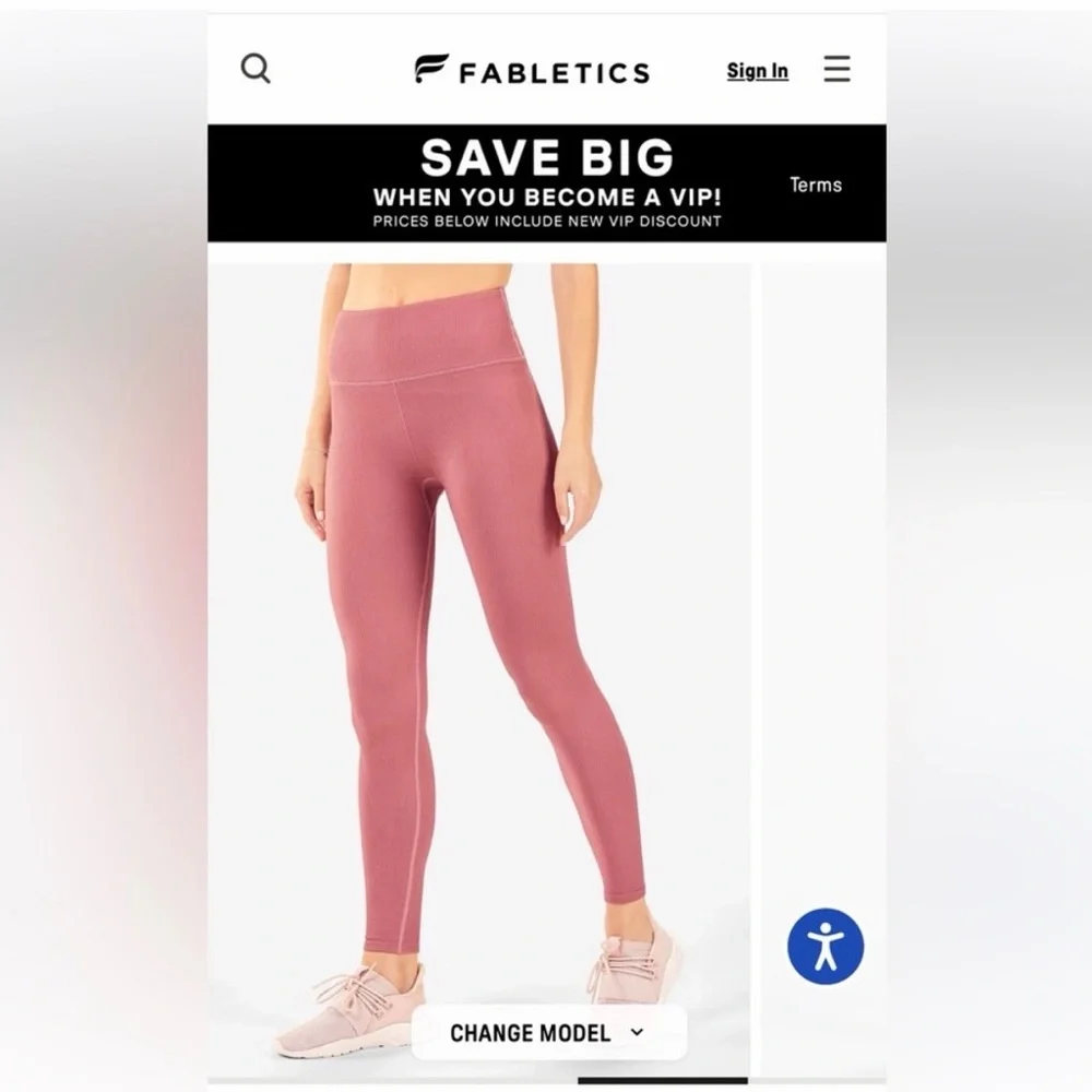 Fabletics Pink High-Waisted Leggings - Picture 3 of 7